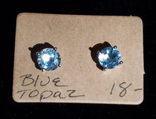 Load image into Gallery viewer, Blue Topaz Earring Studs