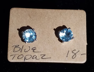 Blue Topaz Earring Studs