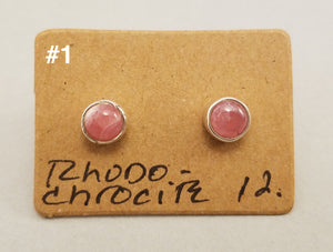 Rhodochrosite earrings 6mm studs