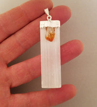 Load image into Gallery viewer, Selenite Pendant with Citrine
