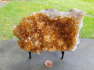 Citrine Cluster Large Repaired with Stand