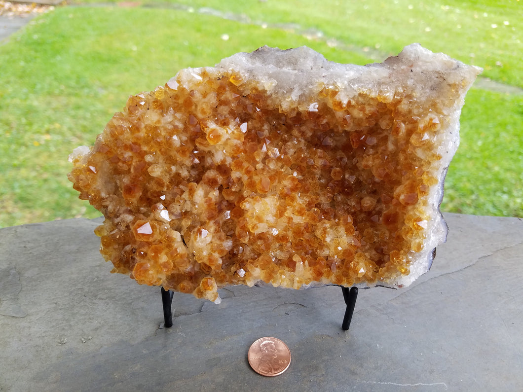 Citrine Cluster Large Repaired with Stand