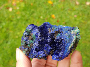 Azurite Cluster with Malachite