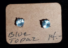 Load image into Gallery viewer, Blue Topaz Earring Studs
