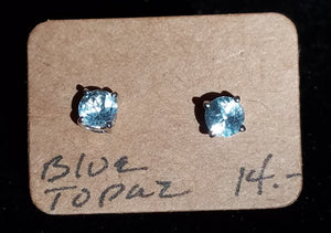 Blue Topaz Earring Studs