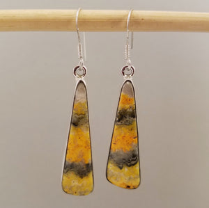 Bumblebee Jasper long drop earrings