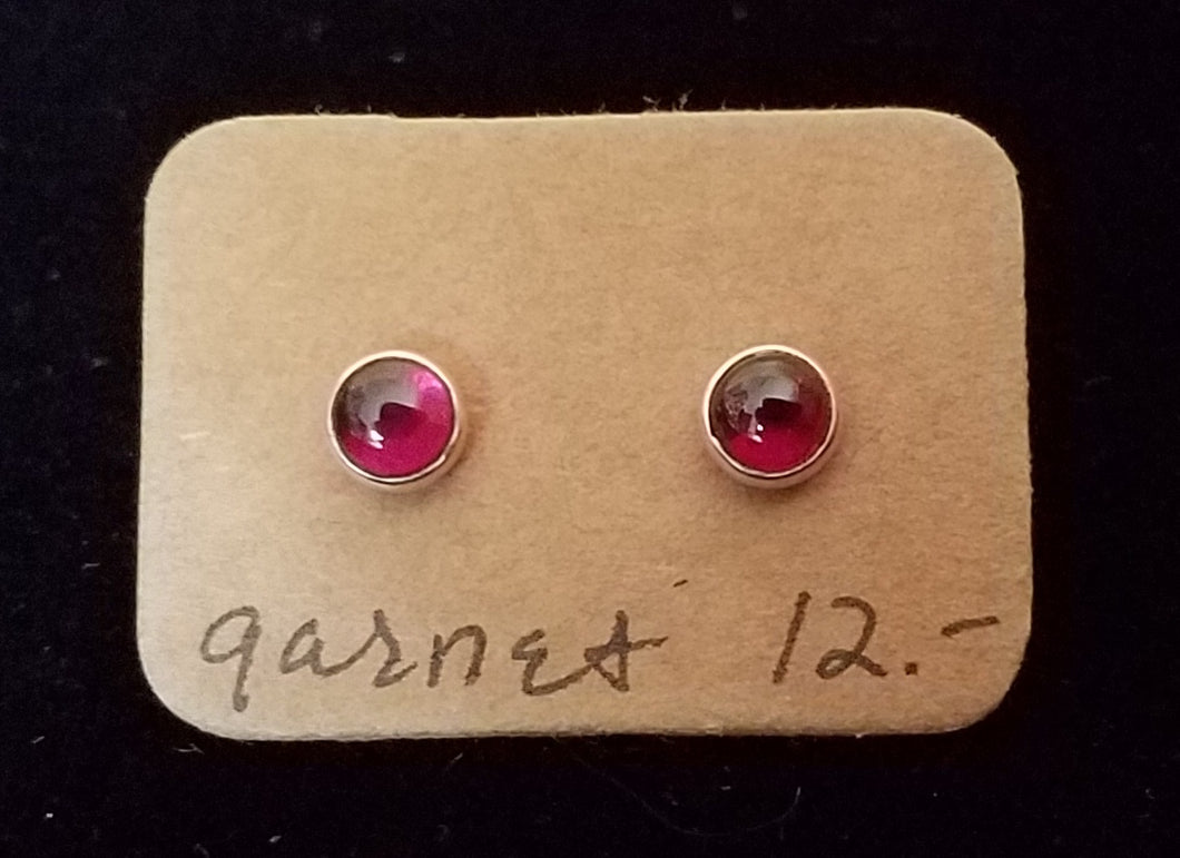 Garnet Earring Studs