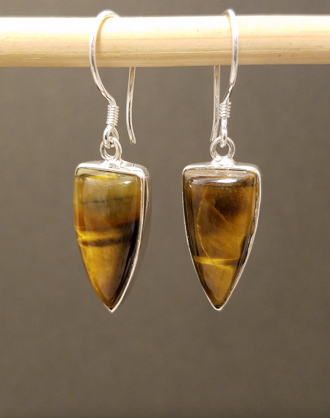Tiger Eye Shield Earring