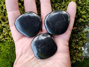 Shungite flat palm stone