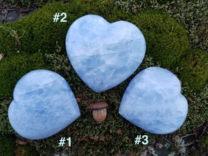 Blue Calcite Hearts