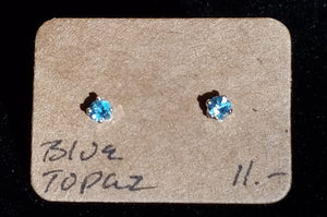 Blue Topaz Earring Studs