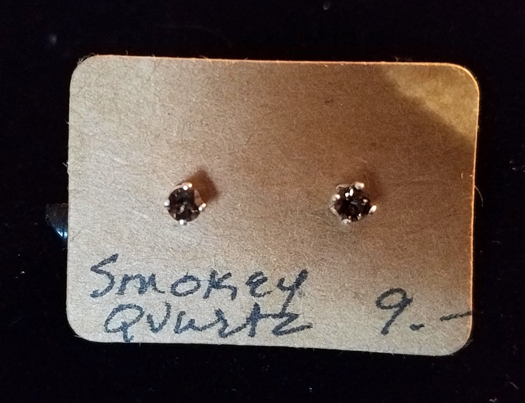 Smokey Quartz Earring Studs