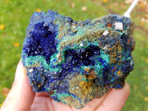 Azurite Cluster with Malachite & Calcite