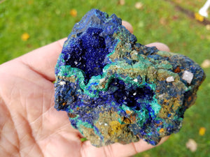 Azurite Cluster with Malachite & Calcite