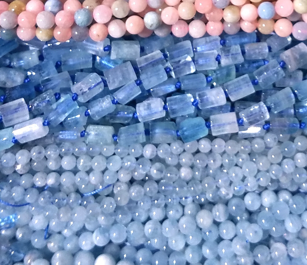 Aquamarine, smooth beads